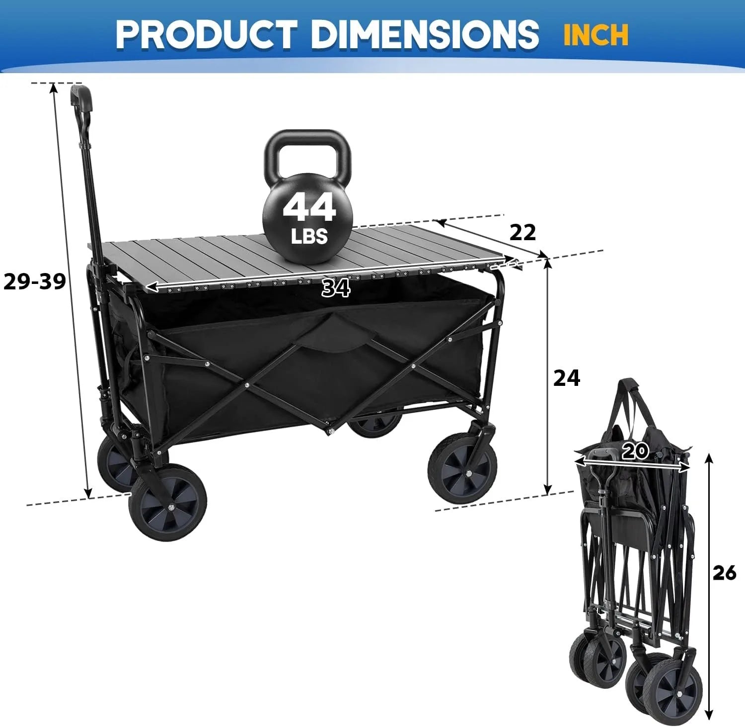 Garden Cart Folding Wagon Collapsible