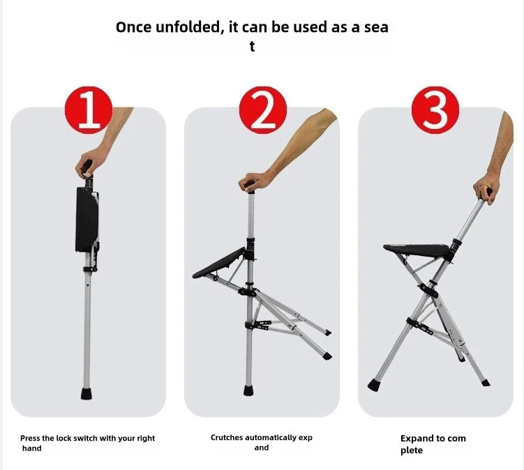 Portable Folding Cane With Chair
