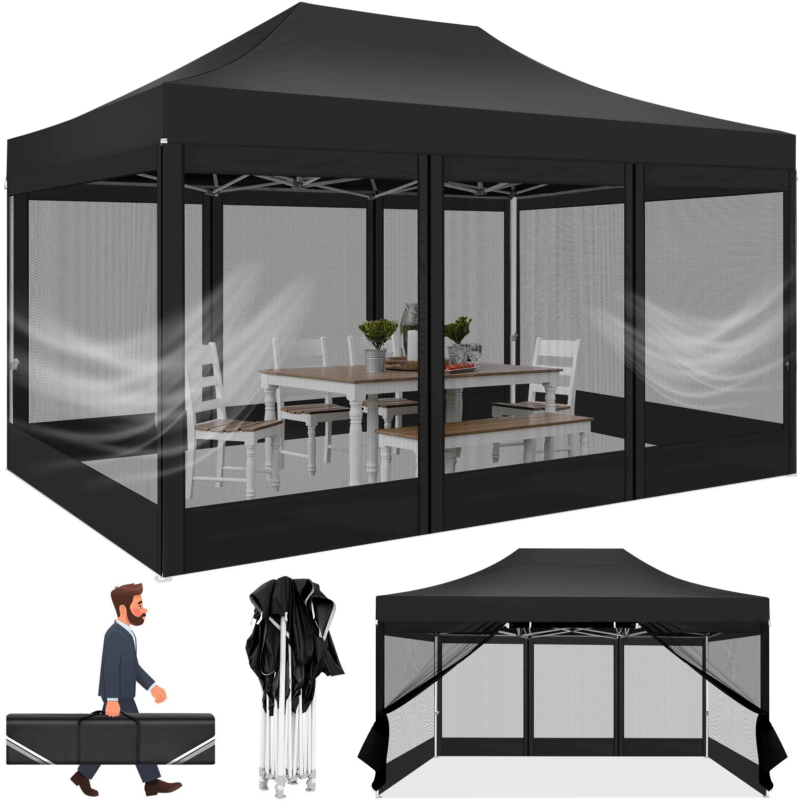 10x15 FT Heavy Duty Pop Up Canopy