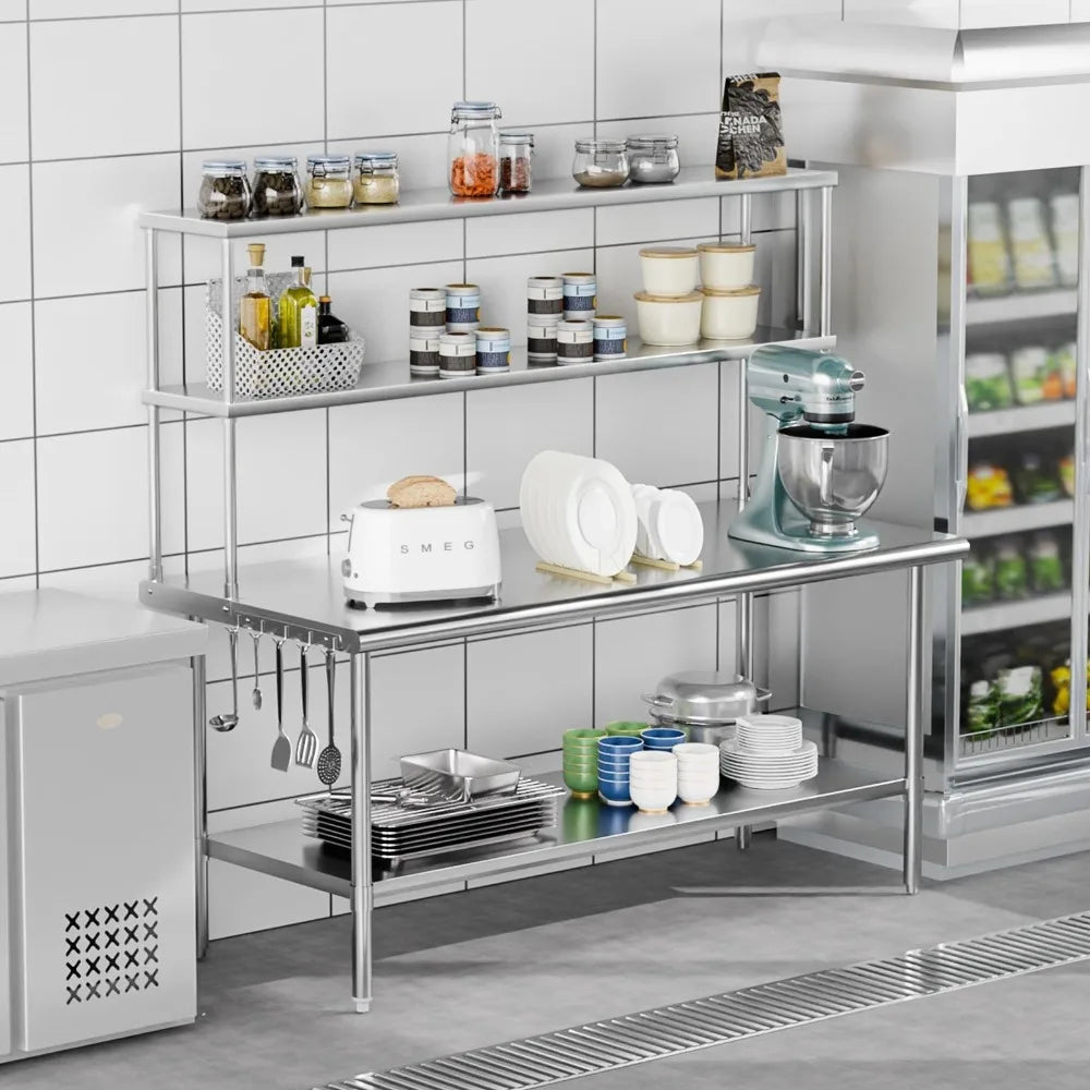 Adjustable Shelf Stainless Steel Table