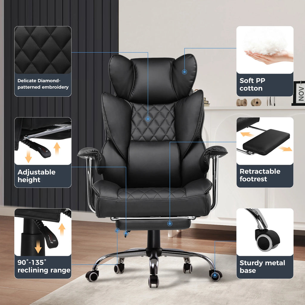 Big and Tall Gaming Chair with Pocket Spring Lumbar