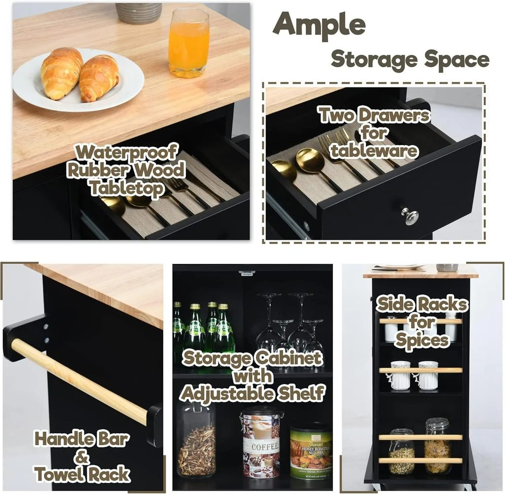 Kitchen Island, Rolling Kitchen Storage Cart