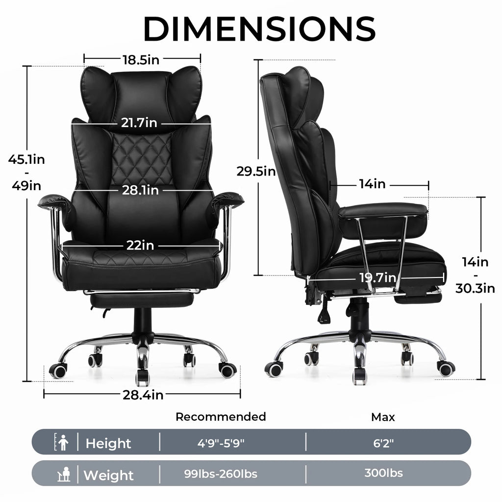 Big and Tall Gaming Chair with Pocket Spring Lumbar