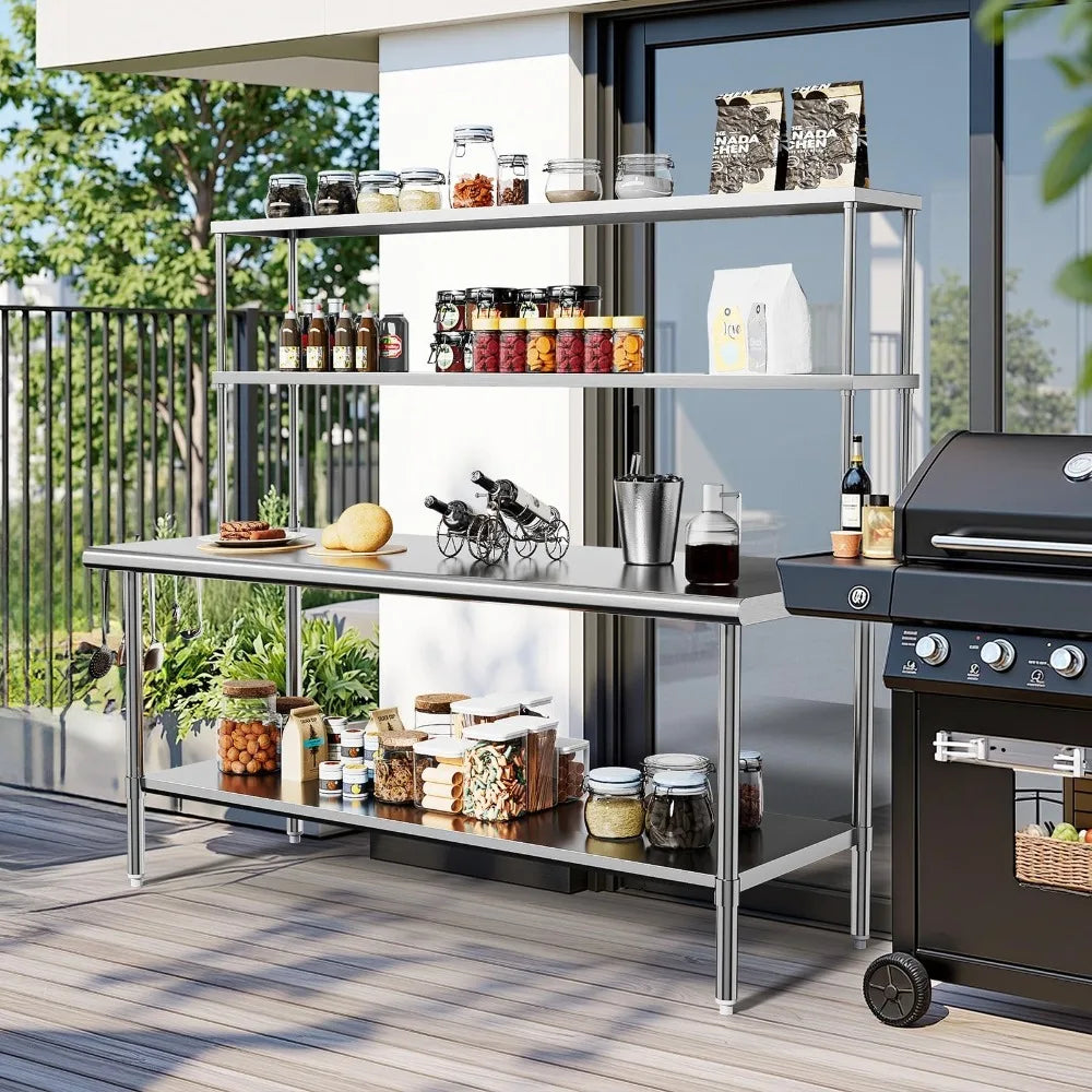 Adjustable Shelf Stainless Steel Table