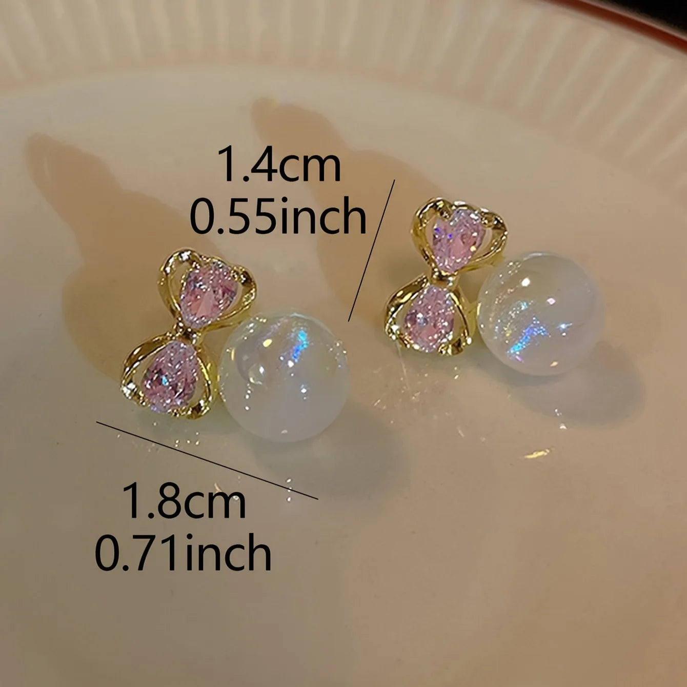 Elegant Bowknot Pearl Stud Earrings
