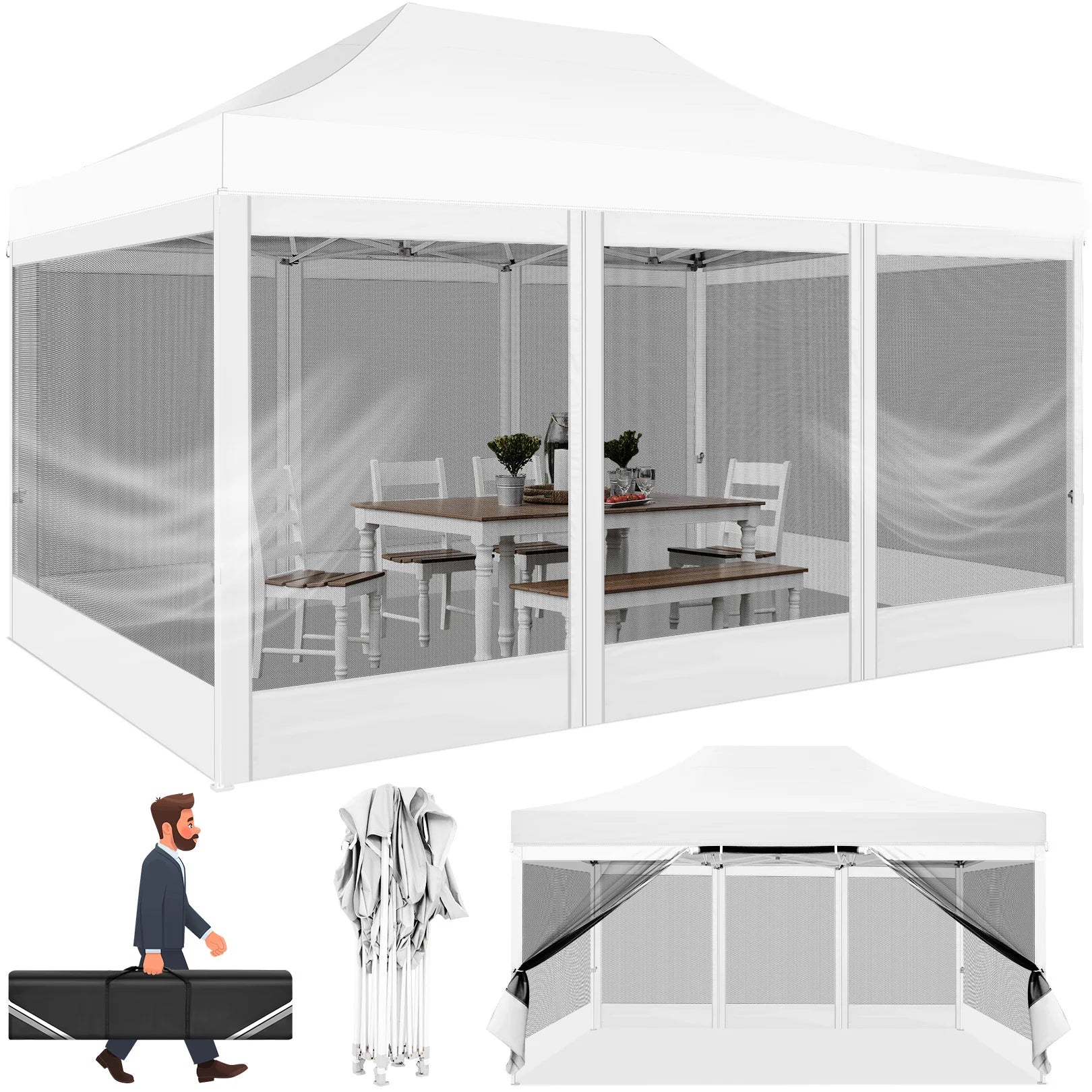 10x15 FT Heavy Duty Pop Up Canopy