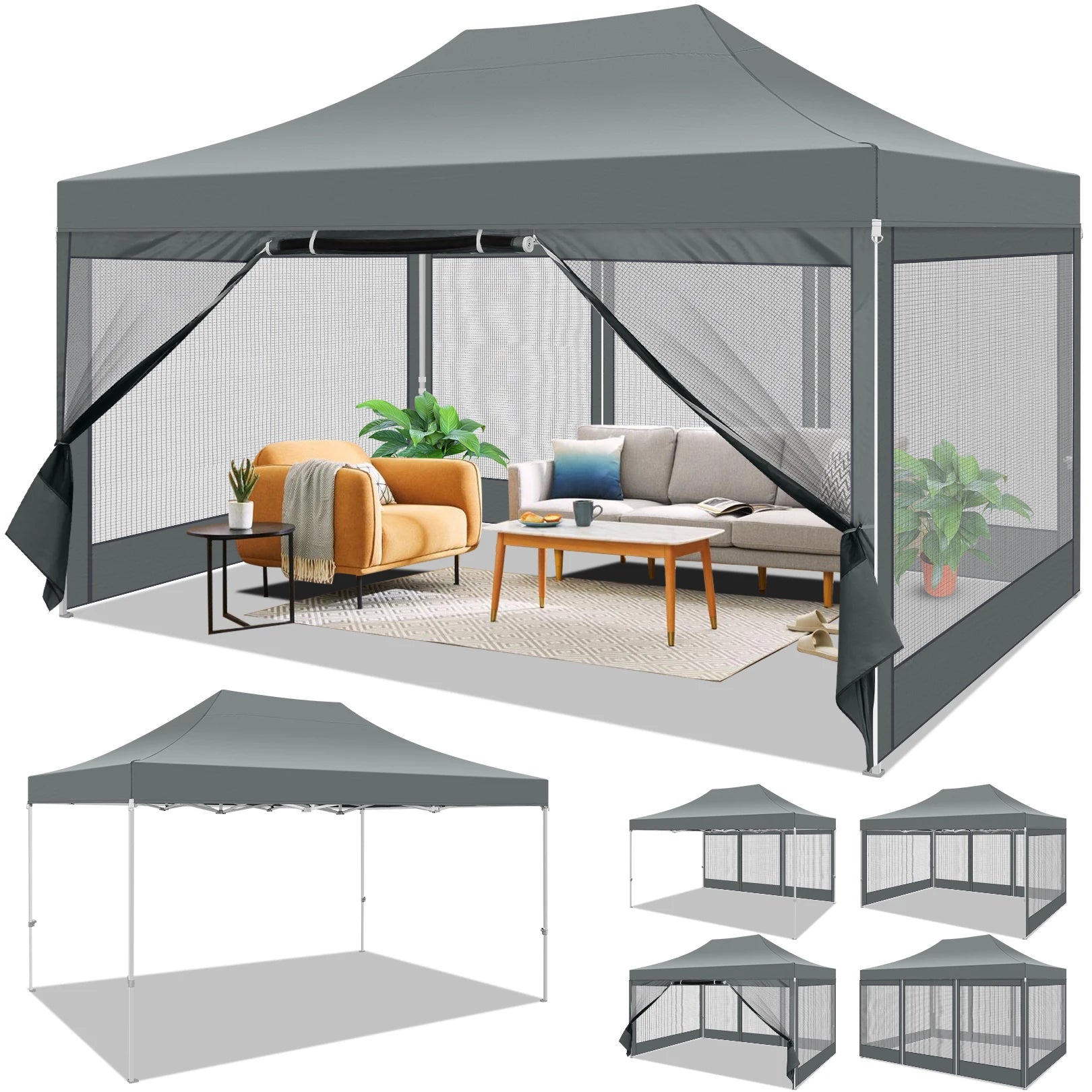 10x15 FT Heavy Duty Pop Up Canopy