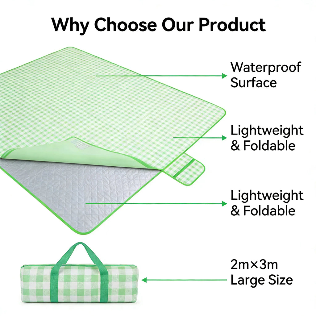 2m X 3m Waterproof Picnic Blanket