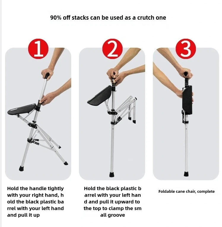 Portable Folding Cane With Chair