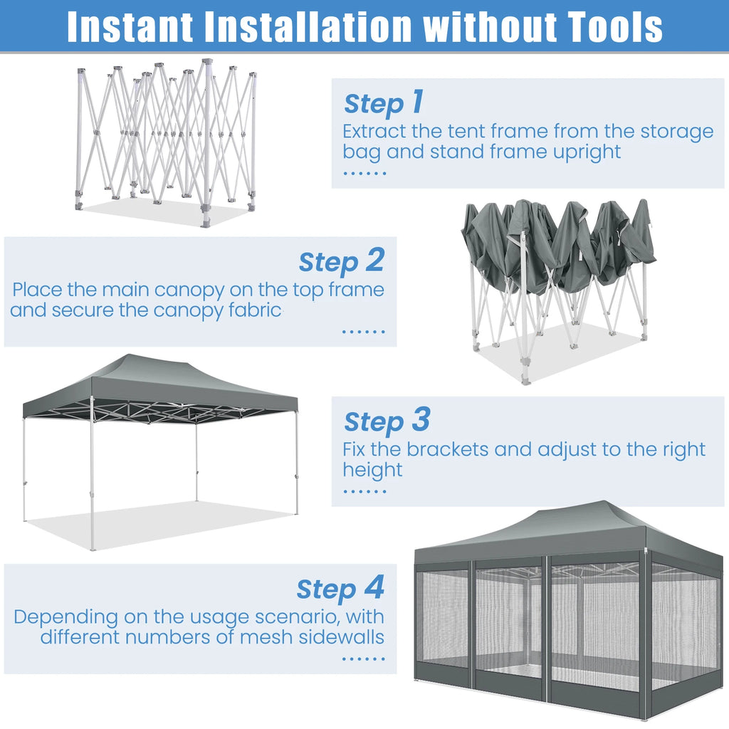 10x15 FT Heavy Duty Pop Up Canopy