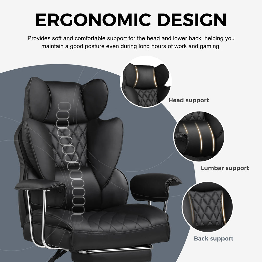 Big and Tall Gaming Chair with Pocket Spring Lumbar