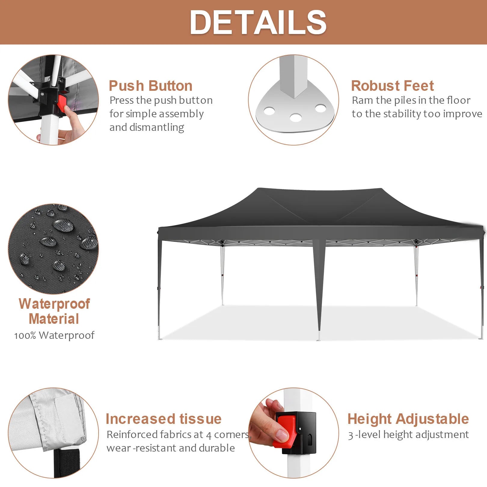 10x20ft Pop Up Canopy Gazebo