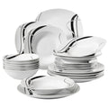 24-Piece Porcelain Black Plate Combi-Set