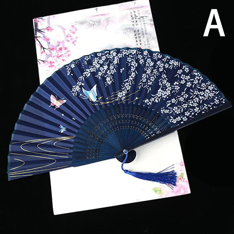 Vintage Style Silk Chinese Folding Fan