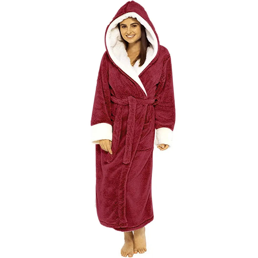Warm Winter Hooded Robe