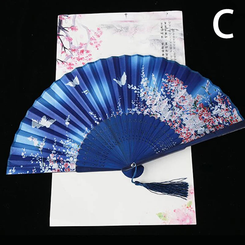 Vintage Style Silk Chinese Folding Fan
