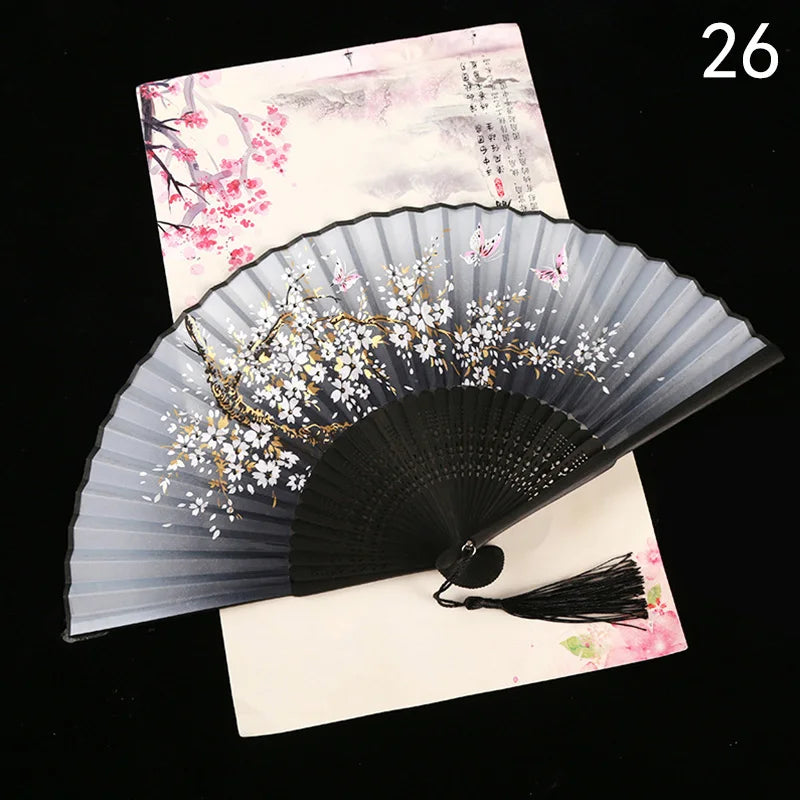 Vintage Style Silk Chinese Folding Fan