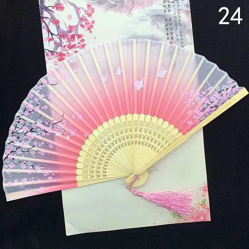 Vintage Style Silk Chinese Folding Fan