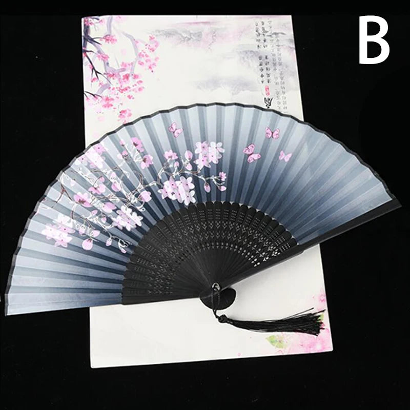 Vintage Style Silk Chinese Folding Fan