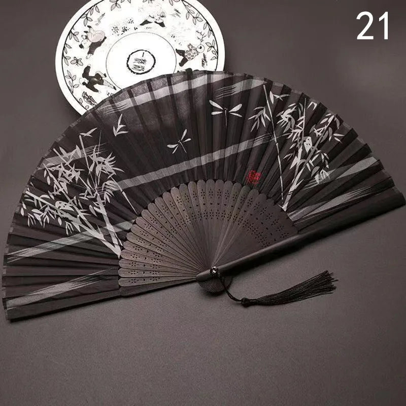 Vintage Style Silk Chinese Folding Fan