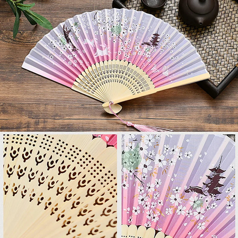 Vintage Style Silk Chinese Folding Fan