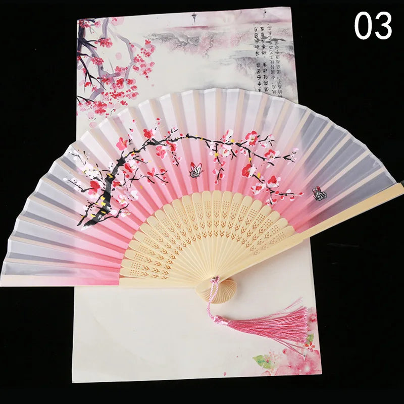 Vintage Style Silk Chinese Folding Fan