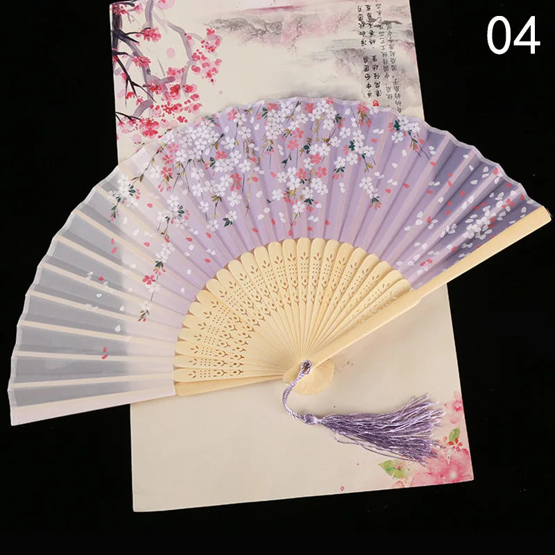 Vintage Style Silk Chinese Folding Fan