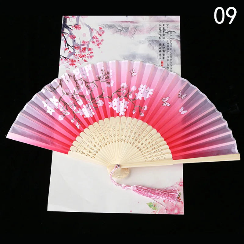 Vintage Style Silk Chinese Folding Fan