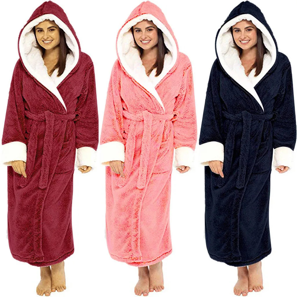 Warm Winter Hooded Robe