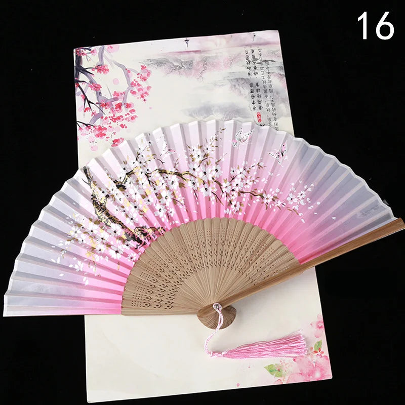 Vintage Style Silk Chinese Folding Fan