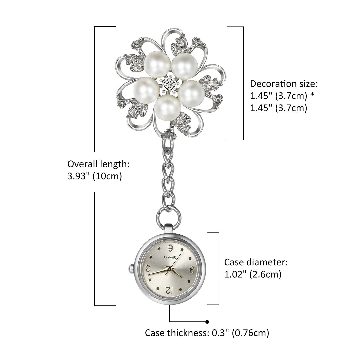 Nurse Watch For Women Clip-On Pocket
