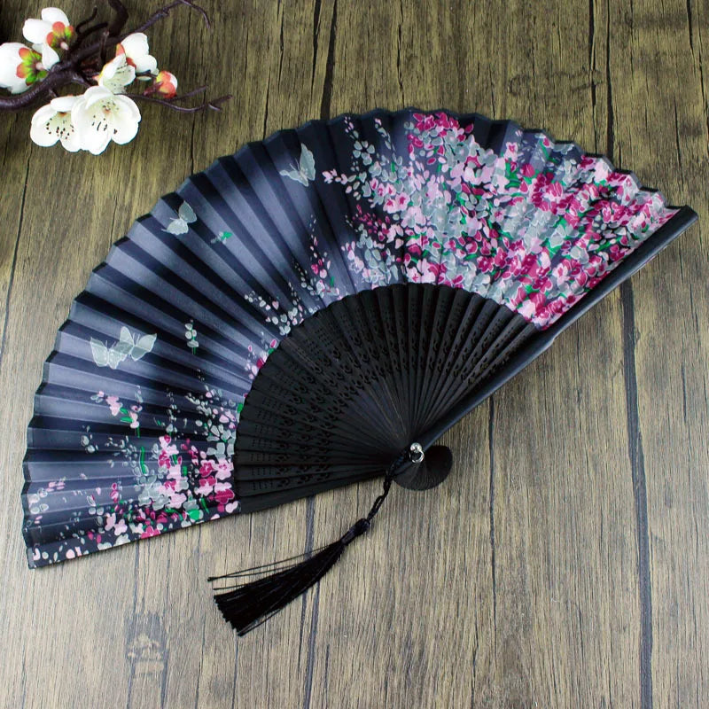 Vintage Style Silk Chinese Folding Fan