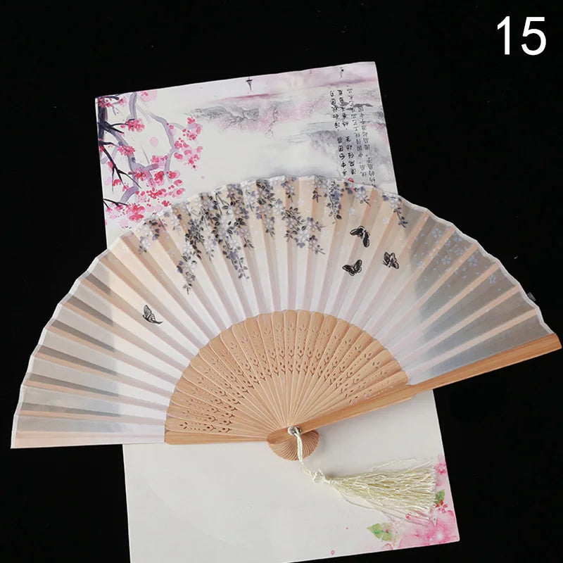 Vintage Style Silk Chinese Folding Fan
