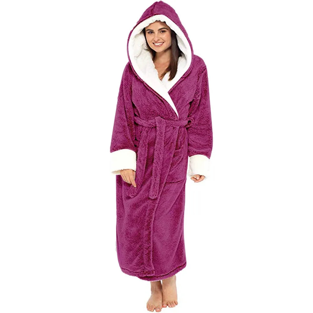 Warm Winter Hooded Robe