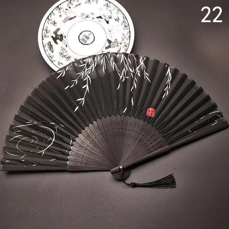 Vintage Style Silk Chinese Folding Fan