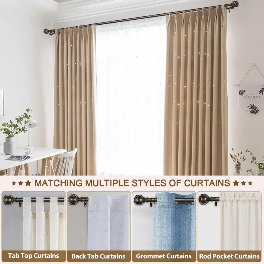 Heavy Duty Double Curtain Rods