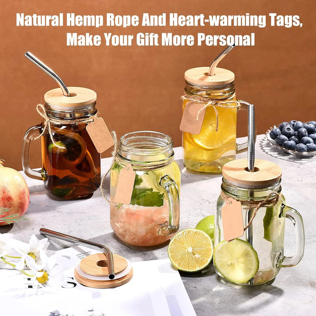 Mason Jars with Handle, Set of 12