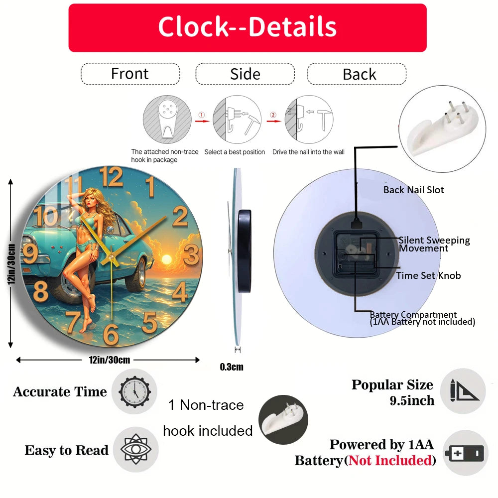 Tempered Glass Wall Clock