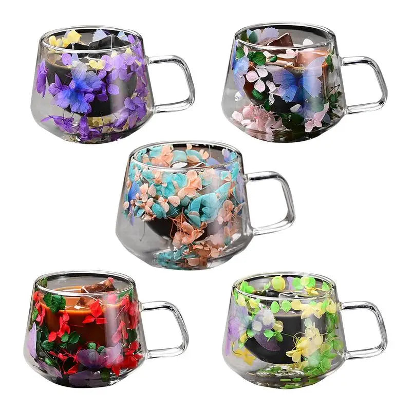Double Wall Clear Glass Coffee Mugs