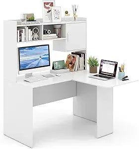L Shaped Desk with Hutch