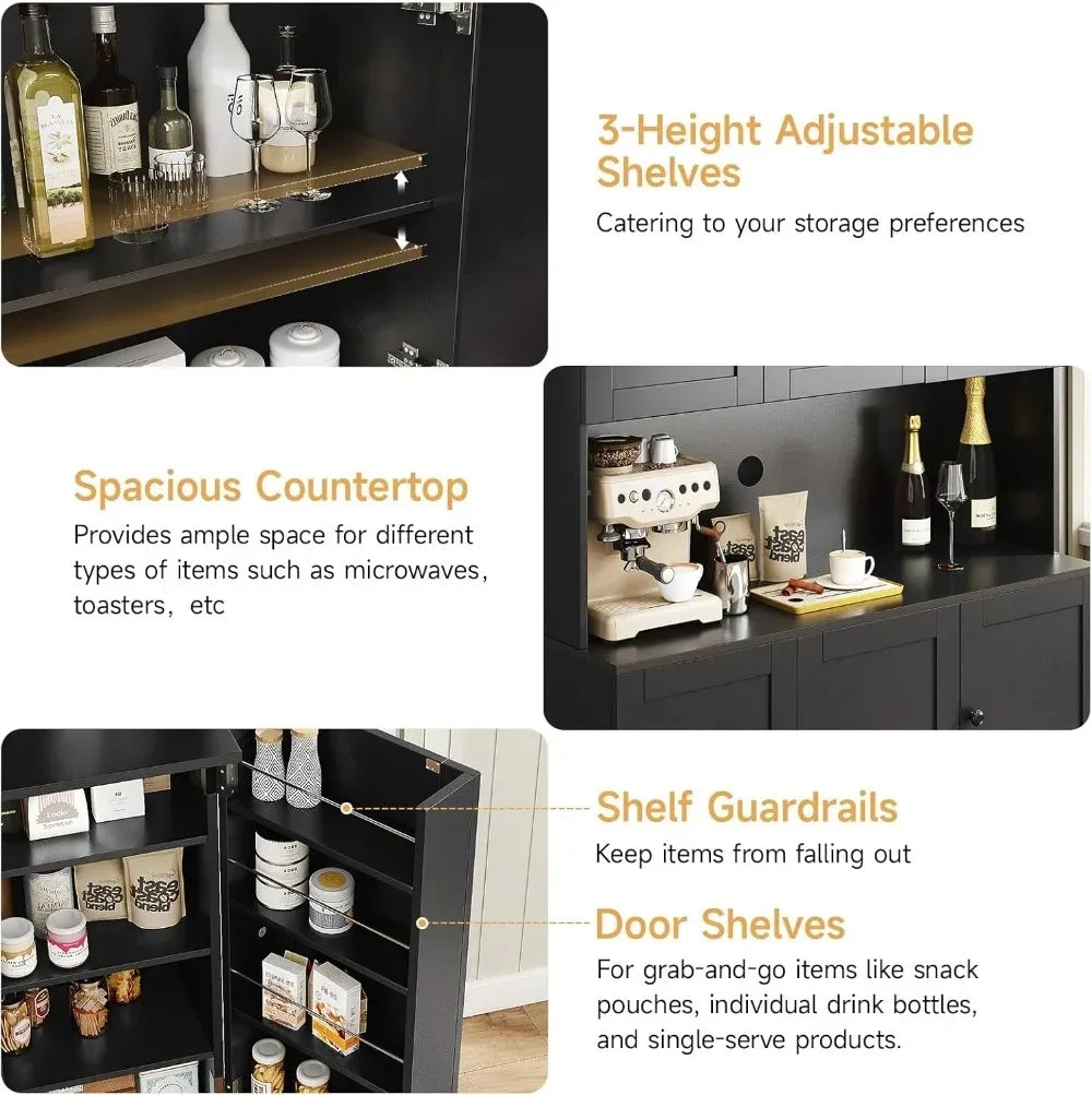 71" Tall  Cabinet with Microwave Stand
