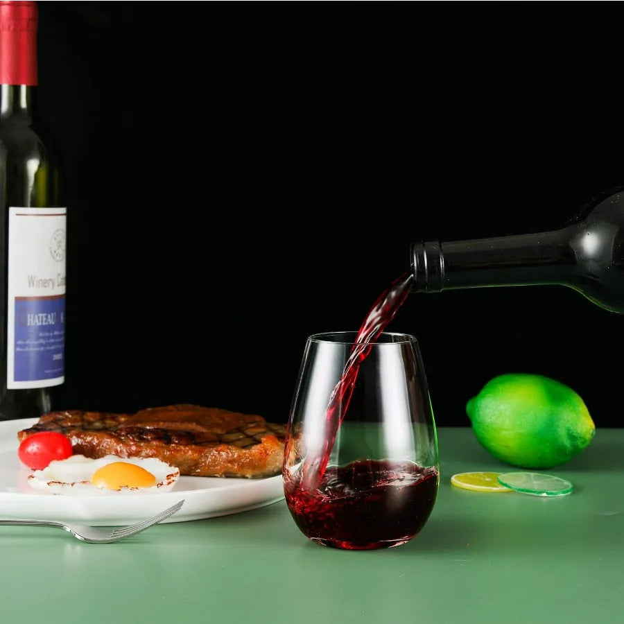 Six Lead Free Wine Glasses 15.5 oz