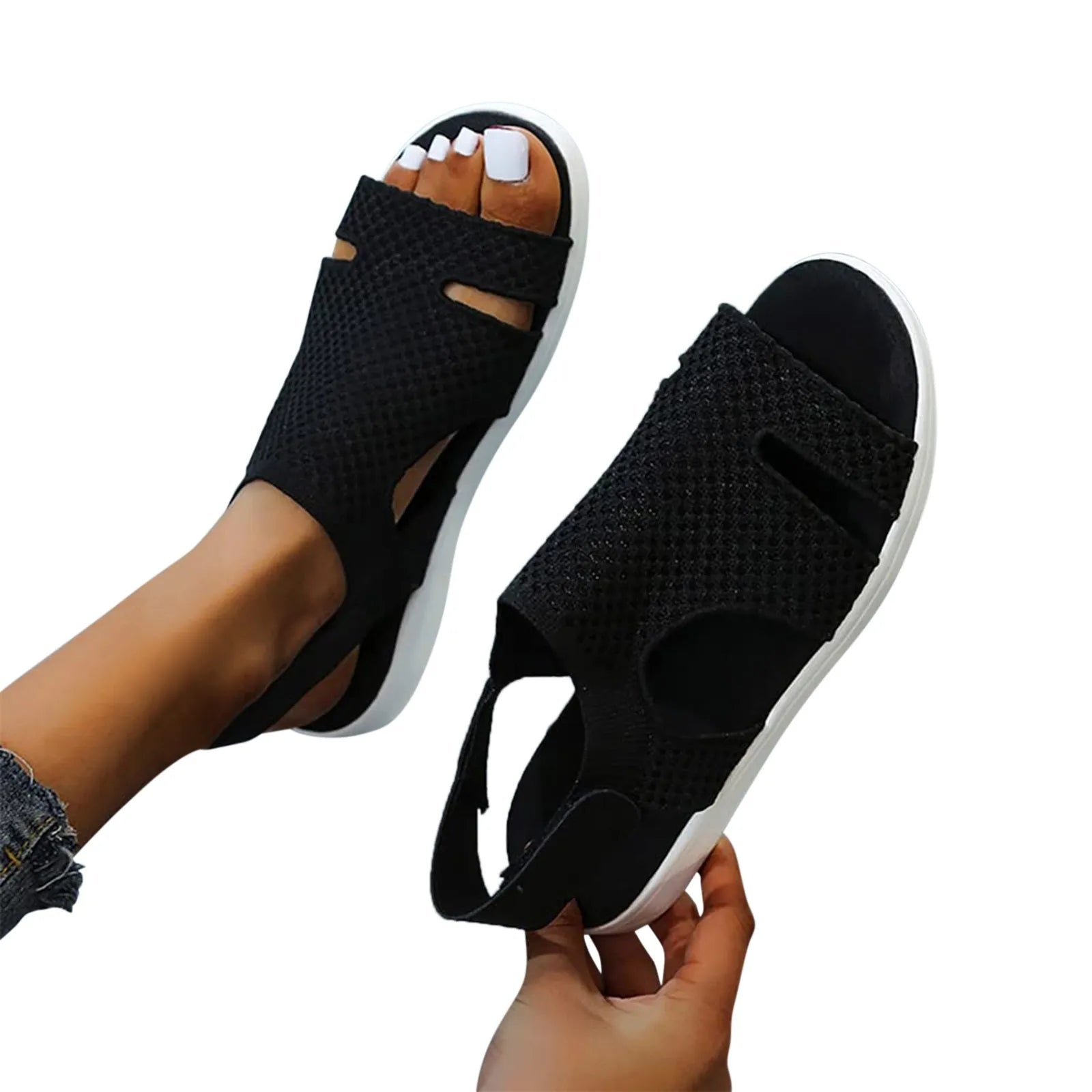 Low Heel Wedge Sandals
