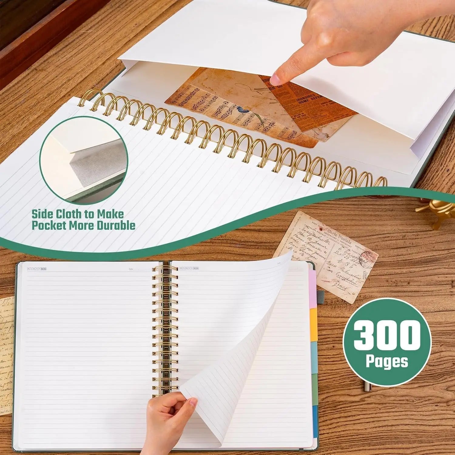 Leather Hardcover Spiral Notebook 8.5x11