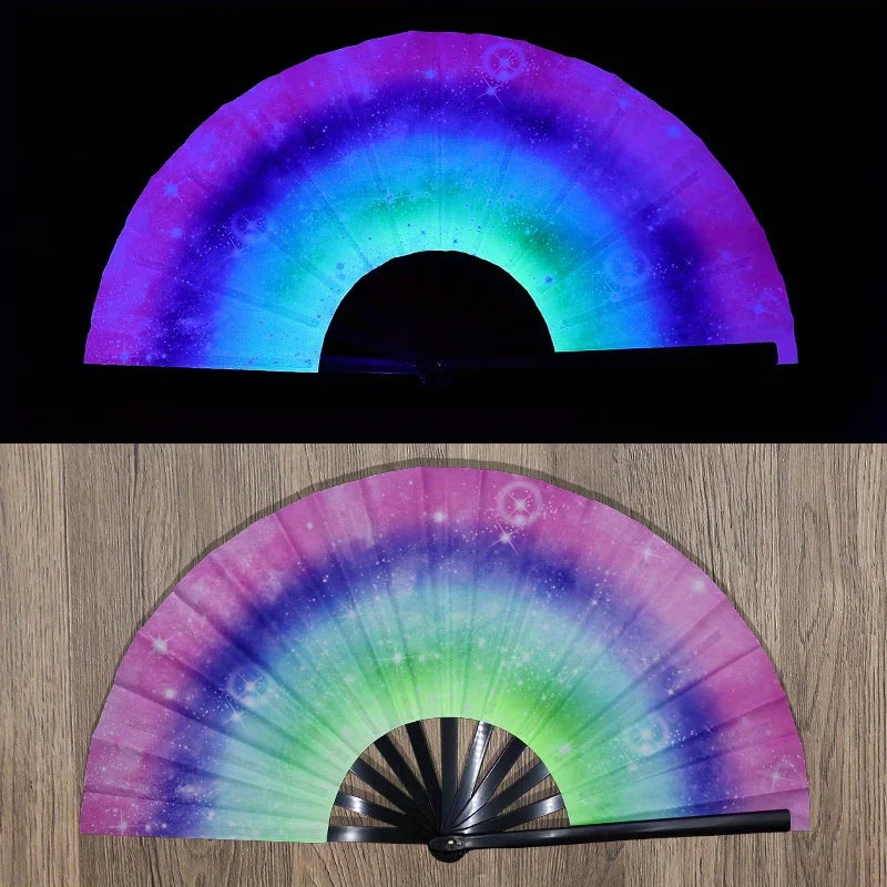 Folding Fan Bright Color Rainbow