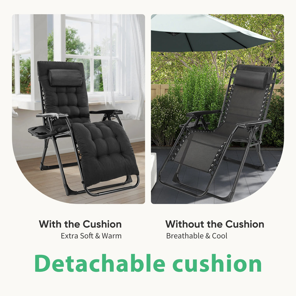 Gravity Recliner Camping Patio Lounge Chair