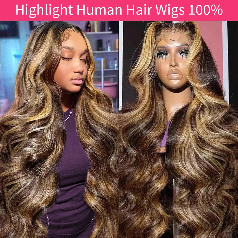 Highlight Body Wave Human Hair Wigs