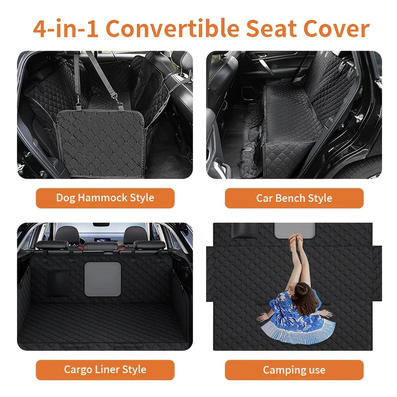 Dog Car Seat Cover With Storage Pockets