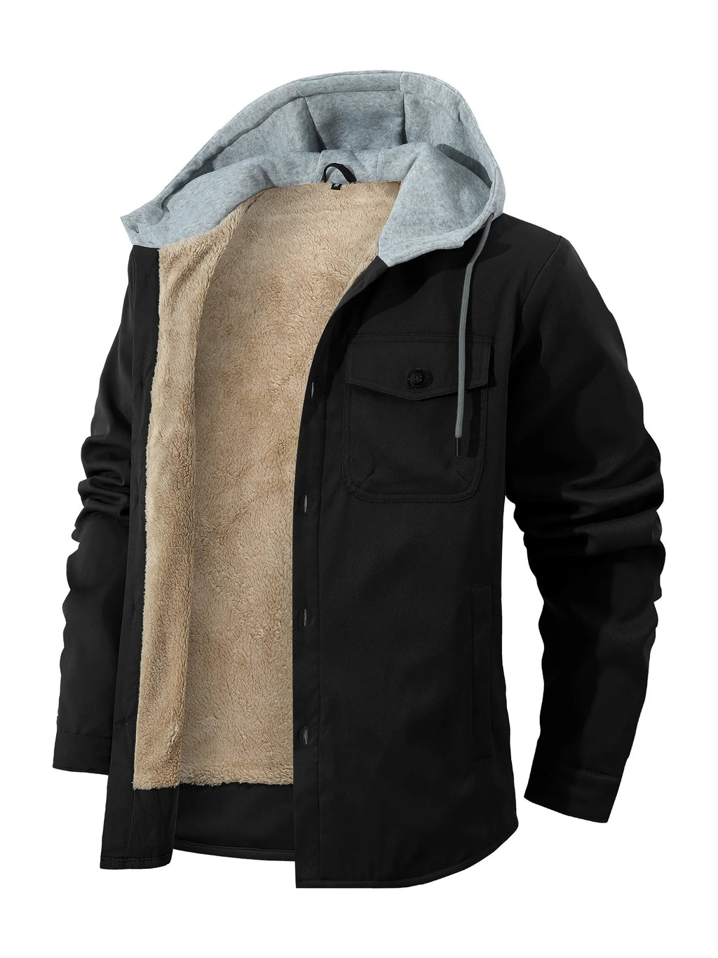 Fleece-Lined Hooded Jacket
