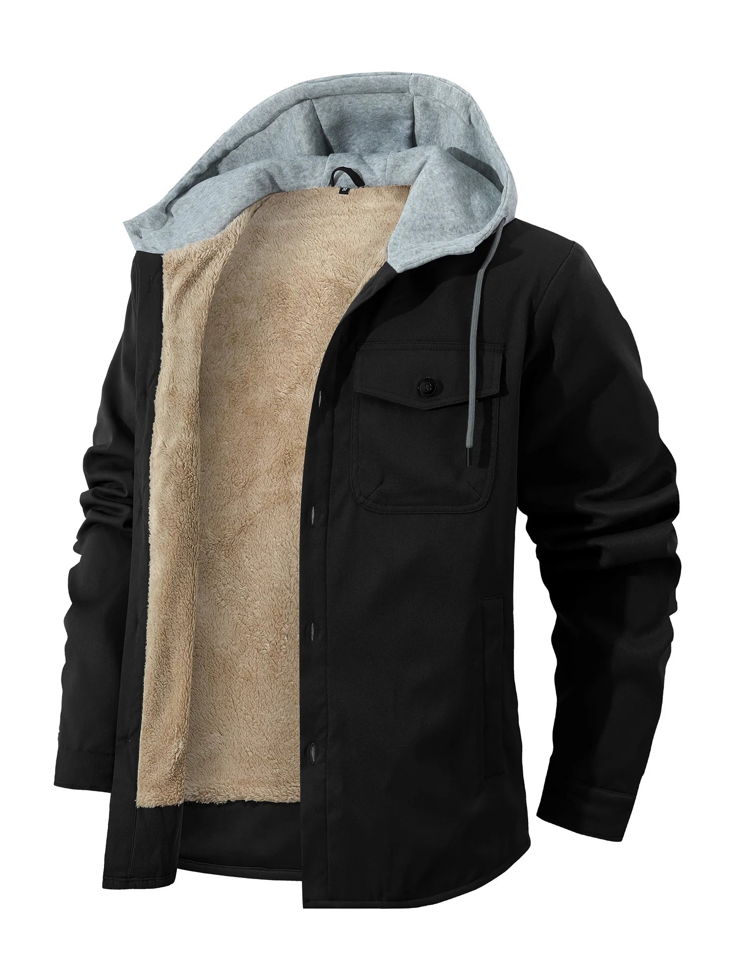 Fleece-Lined Hooded Jacket